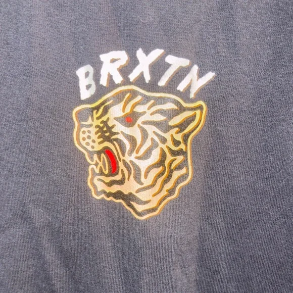 Brixton Black Tee with Yellow Tiger Chest Logo - Picture 3 of 4